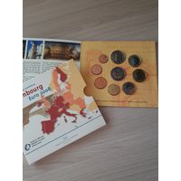 Люксембург 2008 год. 1, 2, 5, 10, 20, 50 евроцентов, 1, 2 евро и 2 евро юбилейные 2008 года . Набор монет в BU буклете.