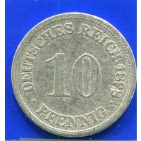 Германия 10 пфеннигов 1898 D