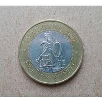 Маврикий 20 рупий 2007, 40 лет Банку Маврикия (Mauritius 20 rupees 2007)