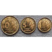 Гвинея 1, 5, 10 франков 1985 г.