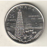 Канада 25 цент 2005 100 лет провинции Альберта