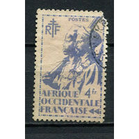Французская Западная Африка - 1945 - Солдаты 4fr - [Mi.17] - 1 марка. Гашеная.  (Лот 84CO)