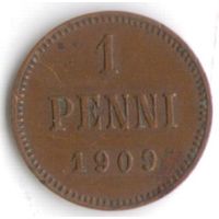 1 пенни 1909 год _состояние aUNC/UNC