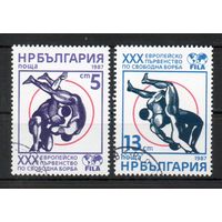 Европейское первенство по вольной борьбе Болгария 1987 год серия из 2-х марок