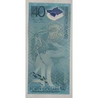 Соломоновы острова 40 долларов 2018 г. 40 лет независимости. P-37a. Юбилейная. Полимер