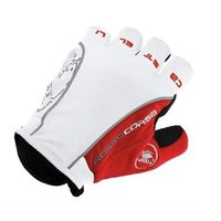 Велоперчатки Castelli Rosso короткие пальцы белые, красные, черные