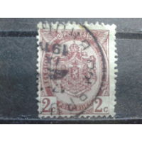Бельгия 1894 Стандарт, госгерб  2 сантима