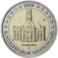 2 евро 2009 Германия G  Саарланд UNC