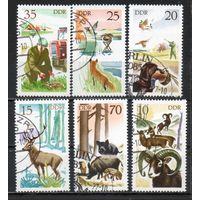 Охотничье хозяйство в ГДР 1977 год серия из 6 марок