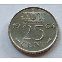 Нидерланды. 25 центов 1964 года.