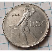 Италия 50 лир, 1964      ( 2-15-2 )