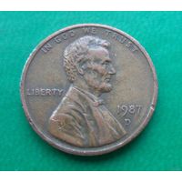 1 цент США 1987 г.в. D