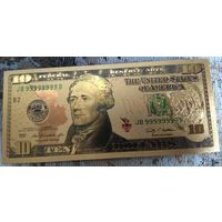 Золотой 10 долларов США (копия Американской купюры)