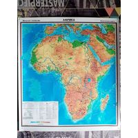 Карта Африка 2007 г физическая ламинированная