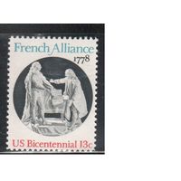 США-1978, (Мих.1339) , ** ,  200-лет США, Король Людвиг и Франклин,(одиночка)