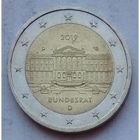 Германия 2 евро 2019 г. 70 лет Бундесрату. Двор D