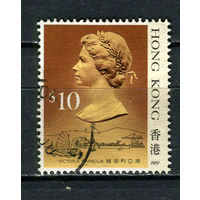 Британский Гонконг - 1987/1991 - Королева Елизавета II 10$ - [Mi.519III] - 1 марка. Гашеная.  (LOT AH30)