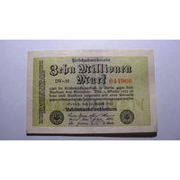 Германия 10 миллионов марок 1923 Ro105 (6 цифр  в номере. Цифры - жирный шрифт )