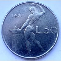 Италия 50 лир, 1981 (3-15-222)