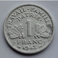 Франция 1 франк. 1943. Режим Виши