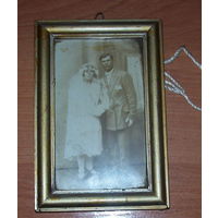 Старое польское свадебное  фото в рамке.