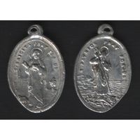 (жетон, подвеска, медальон) религиозный S.Patric. pray for US - S.Brigitta pray for US =14,6x20mm_gr (f8