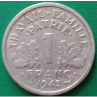 Франция 1 франк 1942 г.