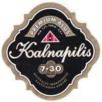 Этикетка пиво Kalnapilis 7.30 Прибалтика б/у Ф062