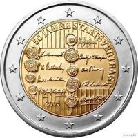 2 евро 2005 Австрия 50-летие подписания Австрийского государственного договора UNC из ролла