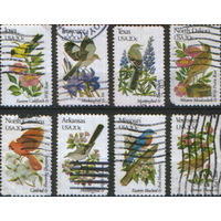 8 марок из серии 1982г. США "Символы штатов. Птицы и цветы"
