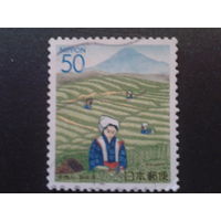 Япония 1997 крестьяне в поле