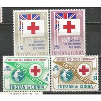 Тристан-да-Кунья. 100 лет Британскому Красному Кресту. 1970г. Mi#133-36. Серия