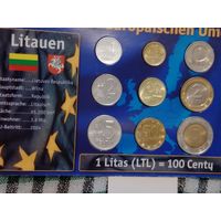 Литва набор монет 1991-2007 9 штук