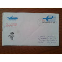 Чехия 1998 аэрограмма, прошло почту