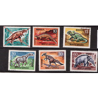 Монголия-1967,(Мих. 460-465) гаш. , 5 марок, Фауна Динозавры