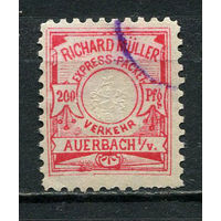 Германия - Ауэрбах - Местные марки - 1887 - Герб 200Pf - [Mi.25bB] - 1 марка. Гашеная.  (Лот 83CV)