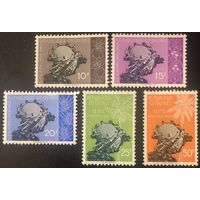 Гвинея. 1960 год.1-я годовщина вступления Гвенеи во Всемирный почтовый союз. Полная серия 5 марок. Mi:GN 45-48. Чистые с клеем.