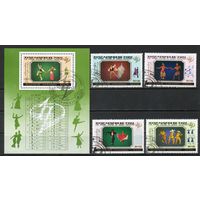 Танцы КНДР 1989 год серия из 4-х марок и 1 блока