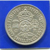 Великобритания 2 шиллинга 1939 , серебро
