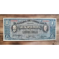 Мексика, банк Чихуахуа, 1 песо, 1914г. XF, редкая