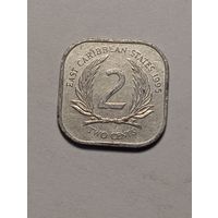 Карибские острова 2 цента 1995 года .