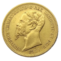 20 лир Сардиния 1859г.