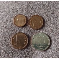 Югославия набор 4 монеты 1992
