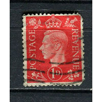 Великобритания - 1937/1939 - Король Георг VI 1Р - (есть надрыв) - [Mi.199X] - 1 марка. Гашеная.  (Лот 48Fe)-T25P13