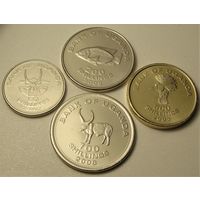 Уганда. набор 4 монеты = 50,100,200,500 шиллингов 2003 - 2008 год