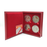 Набор из 4 монет номиналом 20 рублей, Мушкетеры, 925, 4шт, в коробке