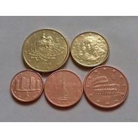 Набор евро монет Италия 2015 г. (1, 2, 5, 10, 50 евроцентов)