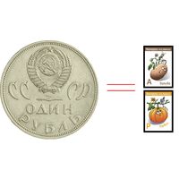ОБМЕН различные юбилейные рубли СССР на почтовые марки / банкноты / монеты РБ