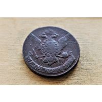 5 копеек 1766  года мм перечекан красный монетный двор