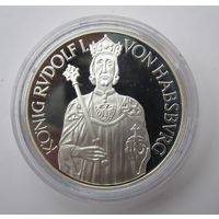 Австрия 100 шиллингов 1991 Рудольф I, пруф, серебро  .20-183
